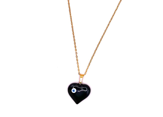 Cold black heart necklace